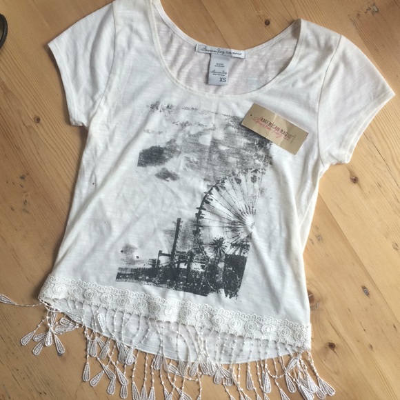 American Rag Egret Phoenix X-Small T-Shirt of Santa Monica Pier - Picture 1 of 8
